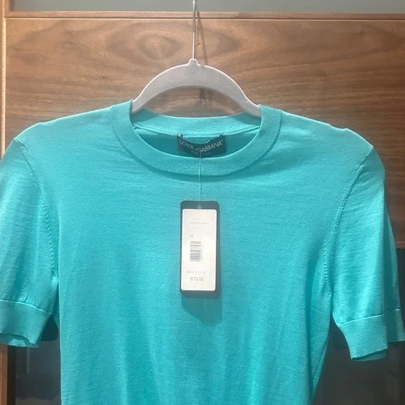 Dolce & Gabbana Turquoise Short Sleeve Top - Picture 3 of 4